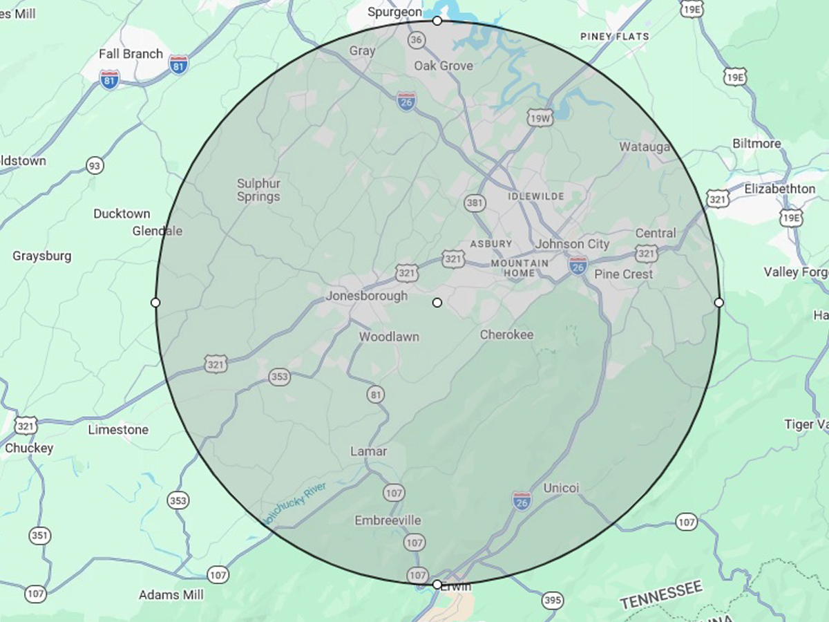 Certified Home Inspection service area &mdash; Jonesborough, Johnson City and Northeast Tennessee communities